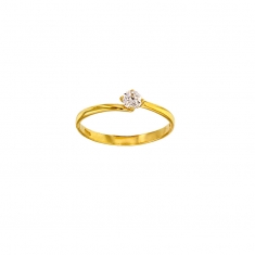Solitaire en Or 750/1000 avec oxyde de zirconium (serti griffes)