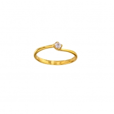 Solitaire en Or blanc 750/1000 avec oxyde de zirconium (serti griffes)