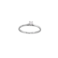 Solitaire Or blanc 750/1000 avec diamant 0.085ct