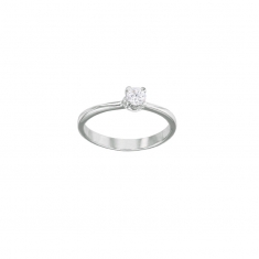 Solitaire Or blanc 750/1000 avec oxyde de zirconium (serti griffes)