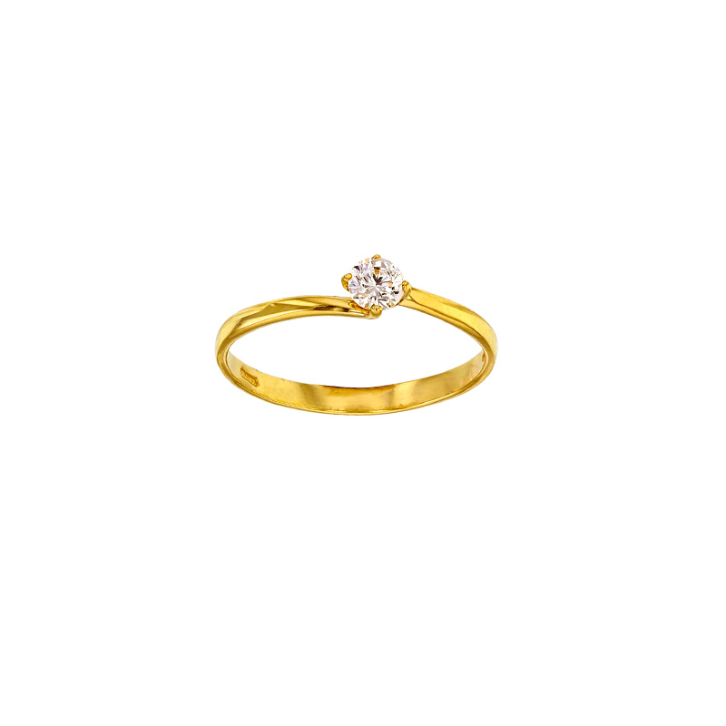 Solitaire Or blanc 750/1000 avec oxyde de zirconium (serti griffes)