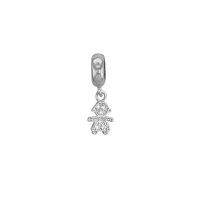 Stopper en argent 925/1000 rhodié orné de cristaux de Swarovski® - pampille fille