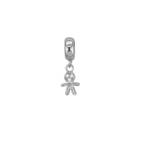 Stopper en argent 925/1000 rhodié orné de cristaux de Swarovski® - pampille Garçon