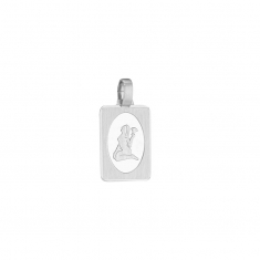Zodiaque rectangle Cancer en argent 925/1000 rhodié